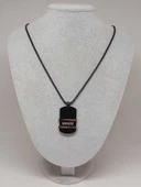 Siyah Taş Detaylı Erkek Çelik Kolye (56024) - 2