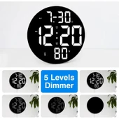 Monozone 12INÇ LED Duvar Masa Saati Dijital Modern Elektronik Sıcaklık Nem Alarm Uzaktan Kumanda Ev Ofis - 1