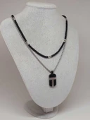 Night Serisi Erkek Doğal Taşlı Çelik Kolye (56026) thumbnail 4