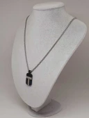 Siyah Desen Taş Detaylı Erkek Çelik Kolye (56026) thumbnail 4