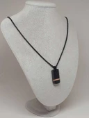 Siyah Desenli Taş Detaylı Erkek Çelik Kolye (56028) thumbnail 5