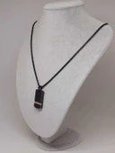 Siyah Desenli Taş Detaylı Erkek Çelik Kolye (56028) thumbnail 4