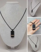 Siyah Desenli Taş Detaylı Erkek Çelik Kolye (56028) thumbnail 1