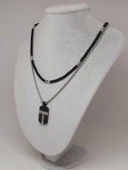 Night Serisi Erkek Doğal Taşlı Çelik Kolye (56026) thumbnail 5