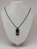 Siyah Desenli Taş Detaylı Erkek Çelik Kolye (56028) thumbnail 2