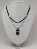 Night Serisi Erkek Doğal Taşlı Çelik Kolye (56026) thumbnail 2