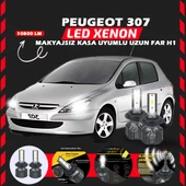 Peugeot 307 Makyajsız Kasa Uzun Far Uyumlu Şimşek Etkili Led Xenon Premium Series H1 - 1