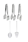 Fırsat Sende 5 Parça Paslanmaz Çelik Servis Sunum Seti Kaşık Spatula Makarna Salata Pasta Maşası - 1