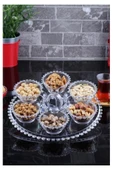 Online Kapında 7 Parça Kristal Lüks Boncuklu Tepsili Sosluk Sunumluk Çerezlik Reçellik Kahvaltılık İkram Takımı - 3