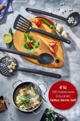 Online Kapında Online KapındaPratik4'lüyanmazyapışmaz TeflonServis Seti 20 Derece Dayanıklı epçeKevgirspatula Kaşık - 2