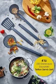 Online Kapında Online KapındaPratik4'lüyanmazyapışmaz TeflonServis Seti 20 Derece Dayanıklı epçeKevgirspatula Kaşık - 1