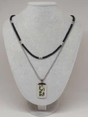 Night Serisi Erkek Doğal Taşlı Çelik Kolye (56030) - 2