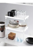 Online Kapında Dolap İçi Raf Düzenleyici, Metal Ayaklı Plastik Mutfak Rafı, Tezgah Üstü - 2