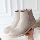 Moed Bej Cilt Topuklu Bot thumbnail 4