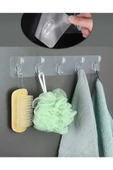 Online Kapında Yapışkanlı Güçlü Şeffaf 5 Li Askılık Kapı Arkası Mutfak Duvar Banyo Düzenleyici Askı - 1