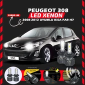 Peugeot 308 2008-2012 Kısa Far Uyumlu Şimşek Etkili Led Xenon Premium Series H7 thumbnail 1