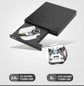 Monozone Harici DVD-RW USB 3.0 +SD TF Kart Okuyucu +3.0 USB Hub Taşınabilir Cd Dvd Yazıcı - 2