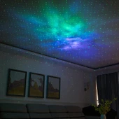 Monozone Dekoratif Yıldızlı Gökyüzü Projektör Gece Lambası Hediye Gift Işıklı Renkli Parti Masa Lambası Çocuk Projektör Uyku Işığı Lazer Galaxy - 7