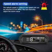 Monozone Güneş Enerjili Hız Ölçer Evrensel GPS Hız Göstergesi Araç S98 HUD Ekranı Kablosuz KM/Hız Zaman Sıcaklık - 3