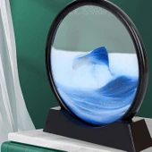Monozone Hareketli 3D Kum Saati 30cm Mavi Yuvarlak 12inch Cam Dekoratif Sanatsal Rahatlatıcı Kum Sanatı Derin Deniz Kum Manzara Ofis Ev Hediye Akan Kum Sıvı Kum Akan Kum Hareketli Kum Sanatı - 6