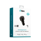 TTEC SmartCharger Duo PD 48W Araç Hızlı Şarj Aleti Lighting+USB-A - 1