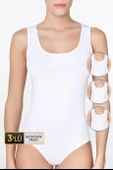 Kadın Geniş Askılı Beyaz Body 761 3'lü Ekonomik Paket - 1