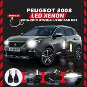 Peugeot 3008 2016-2019 Uzun Far Uyumlu Şimşek Etkili Led Xenon Light Series HB3 - 1