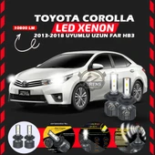 Toyota Corolla 2013-2018 Uzun Far Uyumlu Şimşek Etkili Led Xenon Premium Series HB3 thumbnail 1