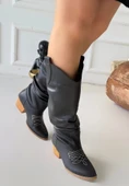 Jeoni Siyah Cilt Topuklu Çizme thumbnail 3