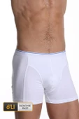 Erkek Elastanlı Beyaz Boxer 0889 6'lı Ekonomik Paket - 1
