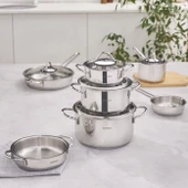 Karaca Ada 12 Parça indüksiyon Tabanlı Çelik Tencere ve Tava Seti (TEŞHİR) - 2