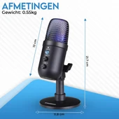 Monozone Oyuncu Yayıncı Mikrofonu RGB Profosyonel Youtuber Tiktok Twitch Canlı Yayın Podcast Discord - 7