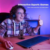 Monozone Oyuncu Yayıncı Mikrofonu RGB Profosyonel Youtuber Tiktok Twitch Canlı Yayın Podcast Discord - 4