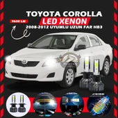 Toyota Corolla 2008-2012 Uzun Far Uyumlu Şimşek Etkili Led Xenon Pro Series HB3 - 1