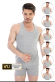 Erkek Elastanlı Spor Gri Atlet 916 6'lı Ekonomik Paket - 1
