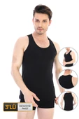 Erkek Elastanlı Siyah Atlet 0917 3'lü Ekonomik Paket - 1