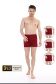 Erkek Penye Bordo Boxer 805 3'Lü Ekonomik Paket - 1