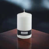 Baton Mum Beyaz Silindir Dekoratif Mumu Kandil Hediyelik Fitilli Mumlar Şamdan Kokusuz 6 x 10 cm - 5