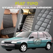 Fiat Tipo Antrasit Renk Tay Tüyü Cepli & Terletmez Sırtlı Oto Koltuk Minder Seti - Koltuk Koruma Kılıfı (ÖN & ARKA TAM SET) - 1
