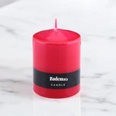 Baton Mum Kırmızı Silindir Dekoratif Mumu Kandil Hediyelik Fitilli Mumlar Şamdan Kokusuz 6 x 8 cm - 4