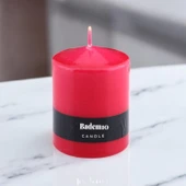 Baton Mum Kırmızı Silindir Dekoratif Mumu Kandil Hediyelik Fitilli Mumlar Şamdan Kokusuz 6 x 8 cm - 5