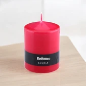 Baton Mum Kırmızı Silindir Dekoratif Mumu Kandil Hediyelik Fitilli Mumlar Şamdan Kokusuz 6 x 8 cm - 2