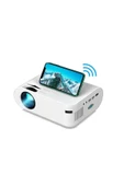 Monozone P62 Akıllı Full HD Ev Ofis Kamp Açık Hava Sineması Mini Taşınabilir Video Projektör Çok Fonksiyonlu Kablosuz Wifi & Ios & Android Cep Tel Yansıtma Projeksiyon Cihazı - 1