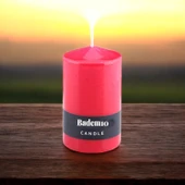 Baton Mum Kırmızı Silindir Dekoratif Mumu Kandil Hediyelik Fitilli Mumlar Şamdan Kokusuz 6 x 10 cm - 4