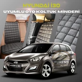 Hyundai İ30 Antrasit Renk Tay Tüyü Cepli & Terletmez Sırtlı Oto Koltuk Minder Seti - Koltuk Koruma Kılıfı (ÖN & ARKA TAM SET) - 1