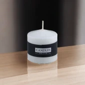 Baton Mum Beyaz Silindir Dekoratif Mumu Kandil Hediyelik Fitilli Mumlar Şamdan Kokusuz 6 x 6 cm - 5