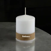 Baton Mum Beyaz Silindir Dekoratif Mumu Kandil Hediyelik Fitilli Mumlar Şamdan Kokusuz 6 x 8 cm - 7