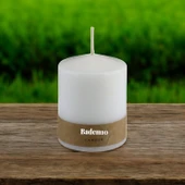 Baton Mum Beyaz Silindir Dekoratif Mumu Kandil Hediyelik Fitilli Mumlar Şamdan Kokusuz 6 x 8 cm - 5