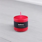 Baton Mum Kırmızı Silindir Dekoratif Mumu Kandil Hediyelik Fitilli Mumlar Şamdan Kokusuz 6 x 6 cm - 3