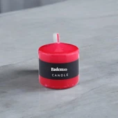 Baton Mum Kırmızı Silindir Dekoratif Mumu Kandil Hediyelik Fitilli Mumlar Şamdan Kokusuz 6 x 6 cm - 5